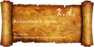 Kolozsvári Áron névjegykártya
