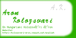 aron kolozsvari business card